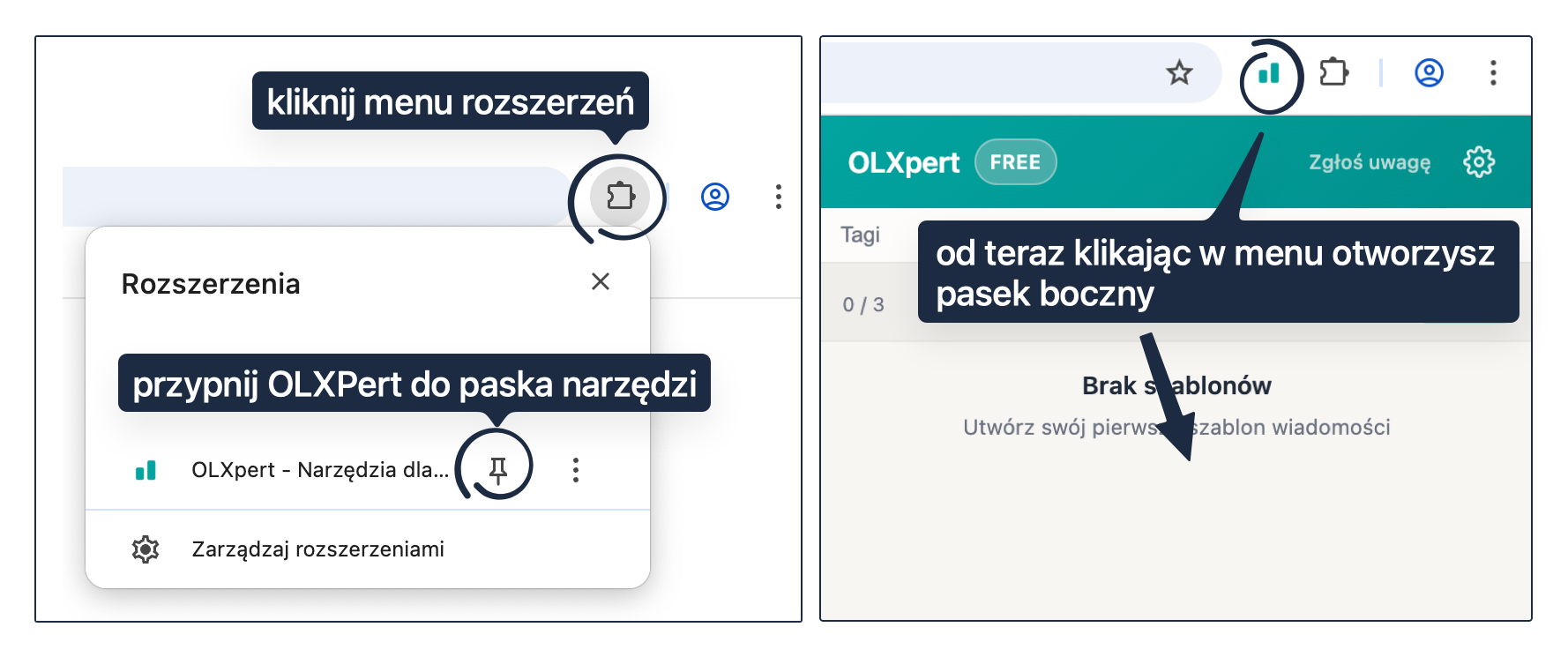 Jak przypiąć OLXpert do paska narzędzi